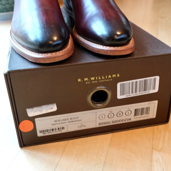 R.M. WILLIAMS Adelaide Chelsea Boots Burnished Mahogany NEW - Picture 9 of 9
